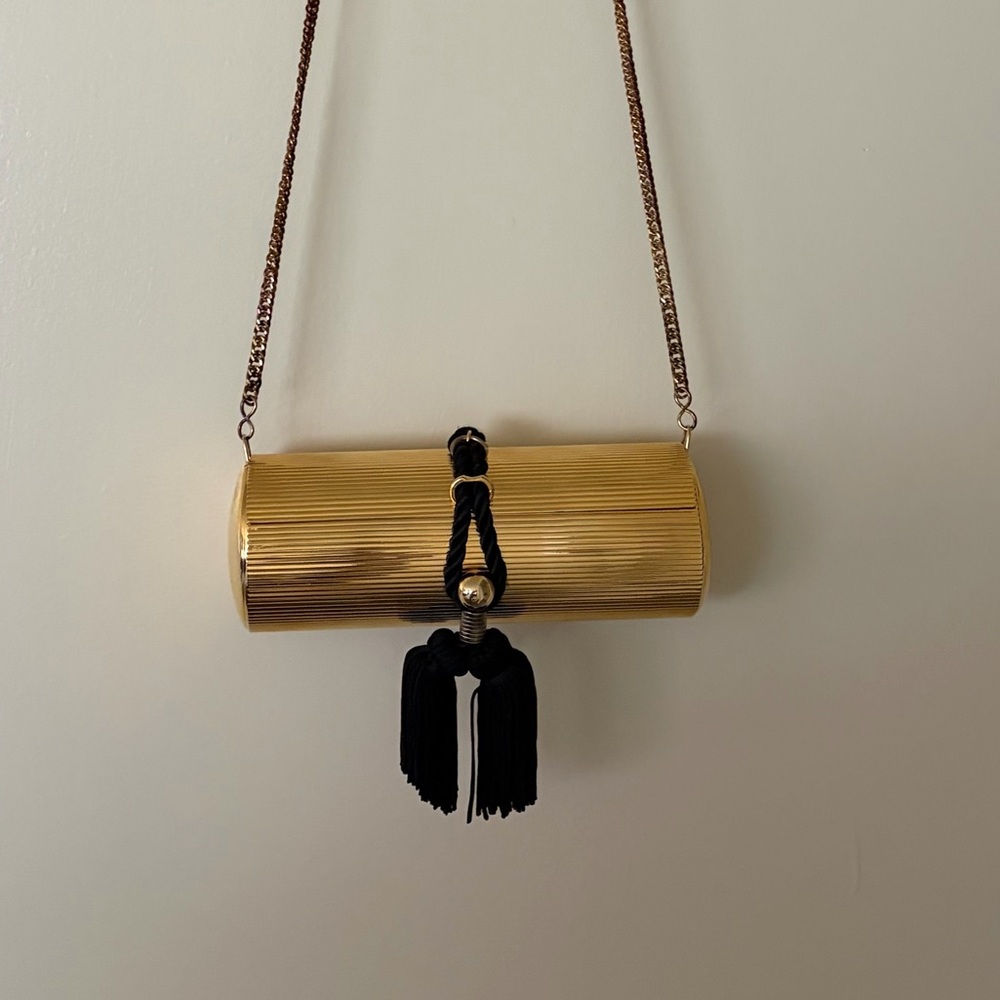 Vintage Cylinder Clutch Gold